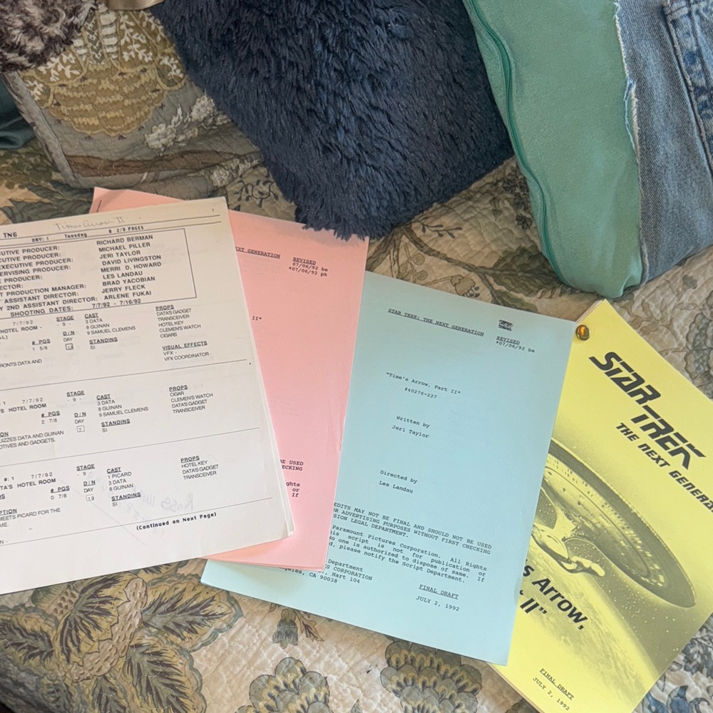 "Star Trek TNG" Authentic "Times Arrow Part II" Production Packet:
